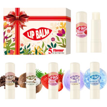 Lip Balm Set 5 Pieces Hydrating and Moisturizing for Dry Lips, Deep Hydration, Travel Size