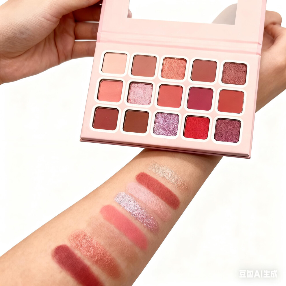 15 Color Eyes Makeup Palette Matte and Shimmer Multiuse Eye Cheek Highlighter Pink Neutral