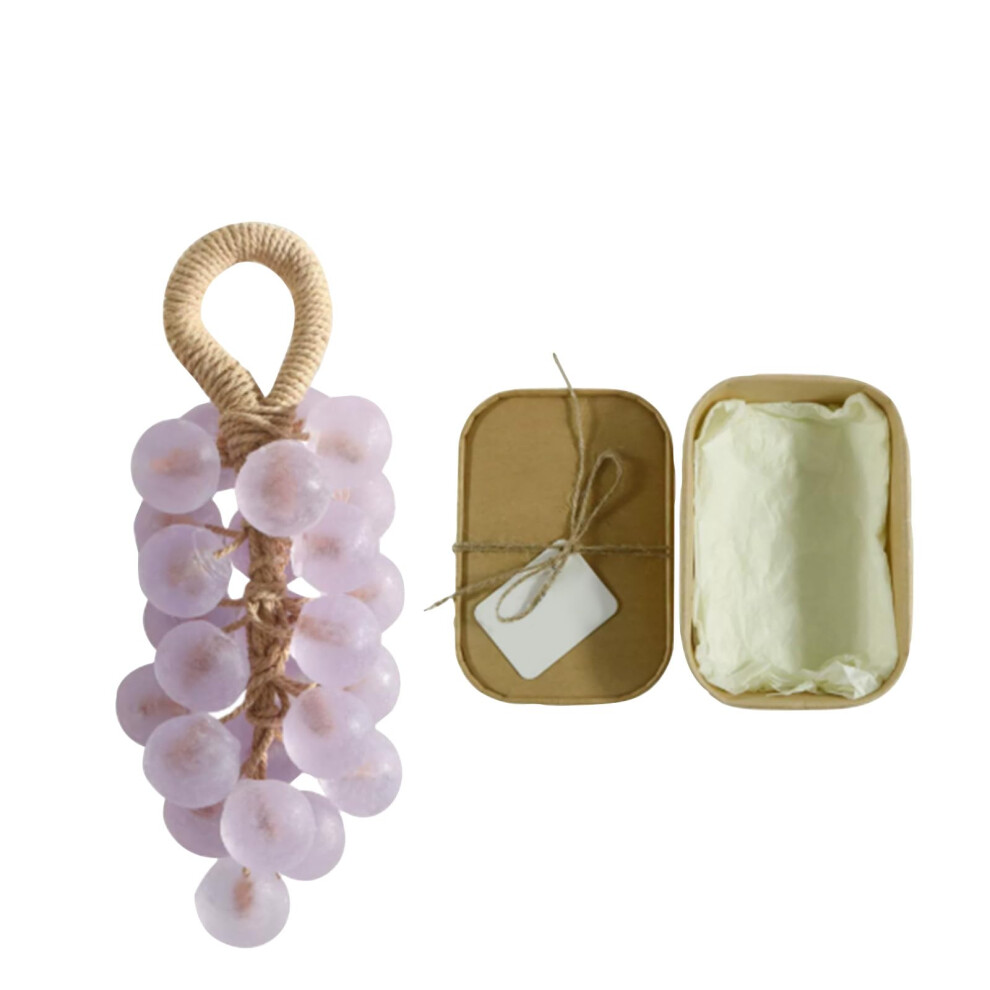 Handmade Grape Soap on a Rope with Crystal Design, Rose Scent, Elegant Bath and Gift Idea