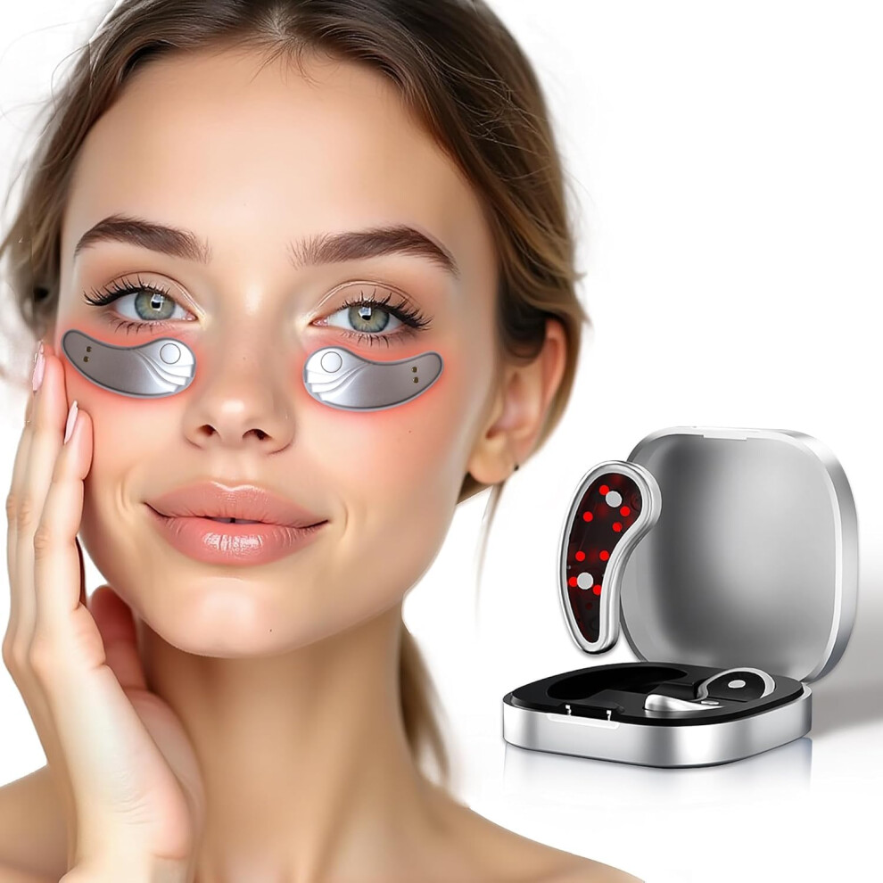 Red/Light/Dark Therapy Eye Massager For Circles And Puffiness, Adjustable Intensity Under Eye Device