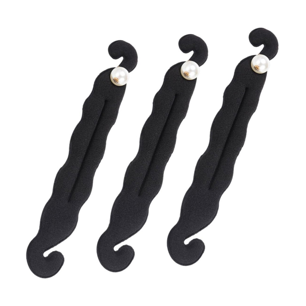 Unisex White Pearl Hair Bun Maker Donut Bun Shaper For Elegant Updos And Ballet Dance Parties, 3Pcs
