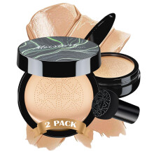BB Cream Foundation for Mature Skin with Cushion CC Cream, Full Coverage, Moisturizing, 2PCS Natural