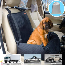 Compagno di viaggio per animali domestici, seggiolino rialzato per auto per cani in tessuto traspirante di alta qualità, fondo antiscivolo per