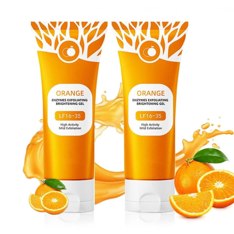 Orange Exfoliating Gel Face And Body Scrub Deep Pore Cleansing Blackhead Removal Scent 2Pcs