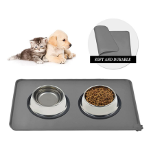 Pet Feeding Mats, Silicone Waterproof Non-Spill Dog Cat Bowl Trays, Easy Cleaning for Dishwasher Safe Solutions, Raised Edge Keeps Floors Clean from S