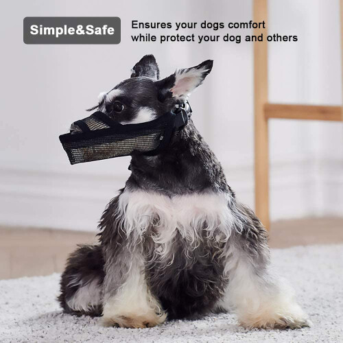 Comfortable Material Breathable Mesh Dog Muzzle, Ergonomic Design Anti-Biting Muzzle for Long Snout Dogs, Secure Muzzle for Extra Protection & Com 2