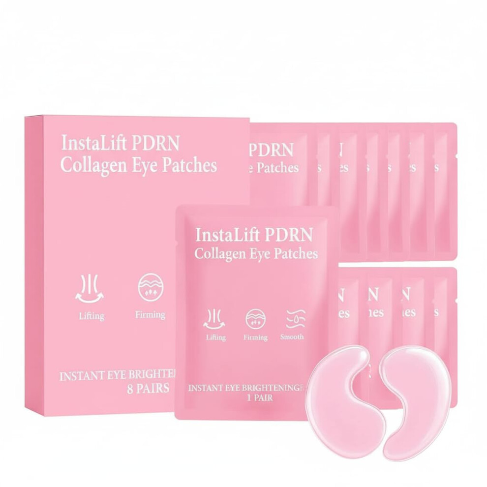 Dark Pdrn Collagen Under Eye Patches For Circles And Puffiness, Hydrating Niacinamide, 8 Pairs