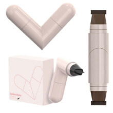 Winged Eyeliner Stamp Pen with Rotating Tip, QuickDry SmudgeProof Liquid Liner and Gel Pencil, Brown