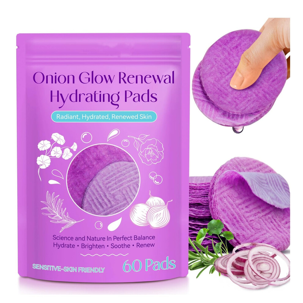 Korean Toner Pads with Onion PHA, DualSided Exfoliation and Hydration, 60 Count for Pores and Acne Scars