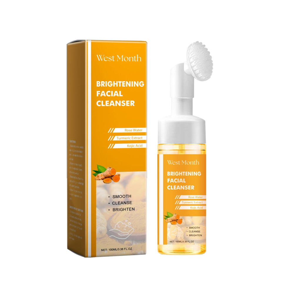 Gentle Hydrating Facial Cleanser with Turmeric and Rose Water, Brightening Face Wash 100ml