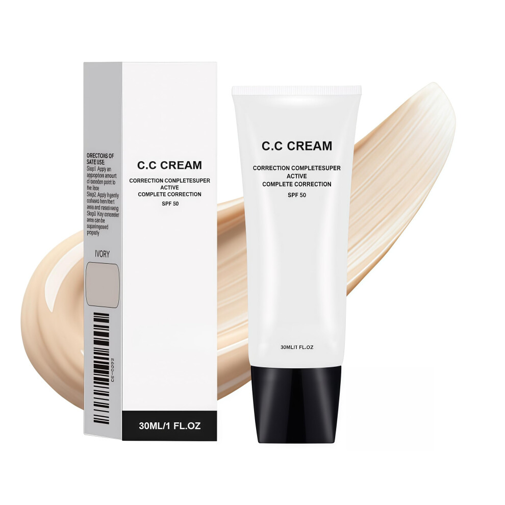Cream/Ivory Cc With Spf 43 For Mature Skin, Antiaging Hydrating Foundation, Selfadjusting Coverage 1Pcs