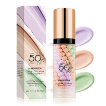 3 in 1 Color Correcting Primer SPF 50 Hydrating Oil Control Makeup Base for Even Skin Tone Purple 01