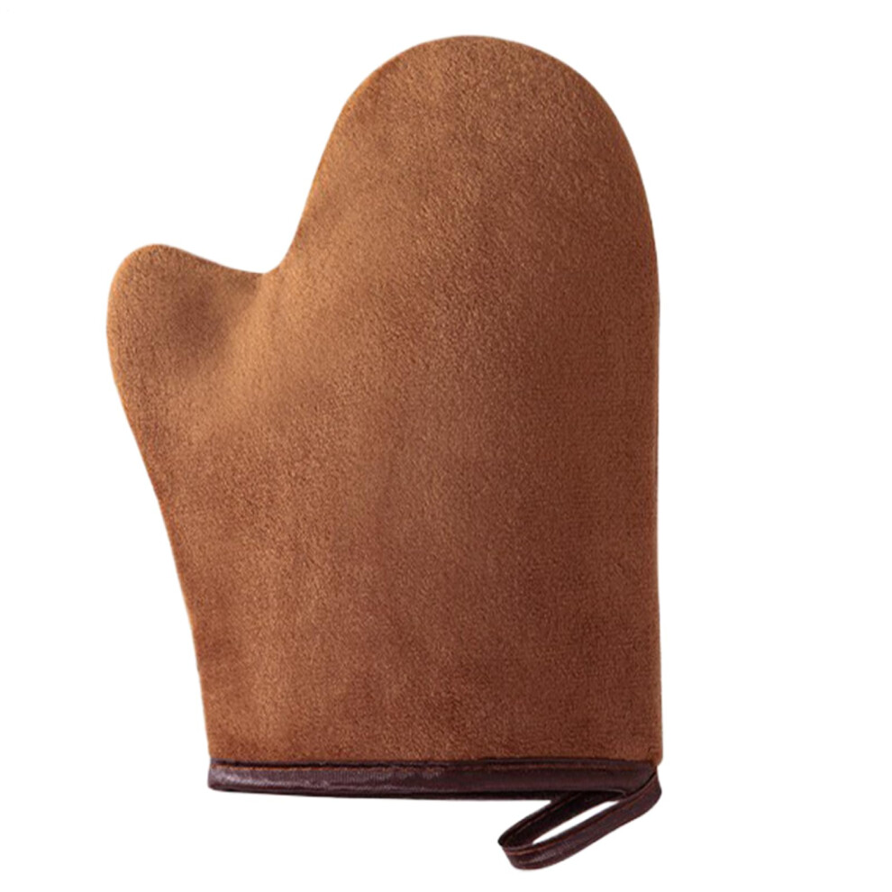 Brown Self Tanning Mitt With Thumb Double Sided Ultrasoft Microfiber Fake Tan Applicator For Streak Finish
