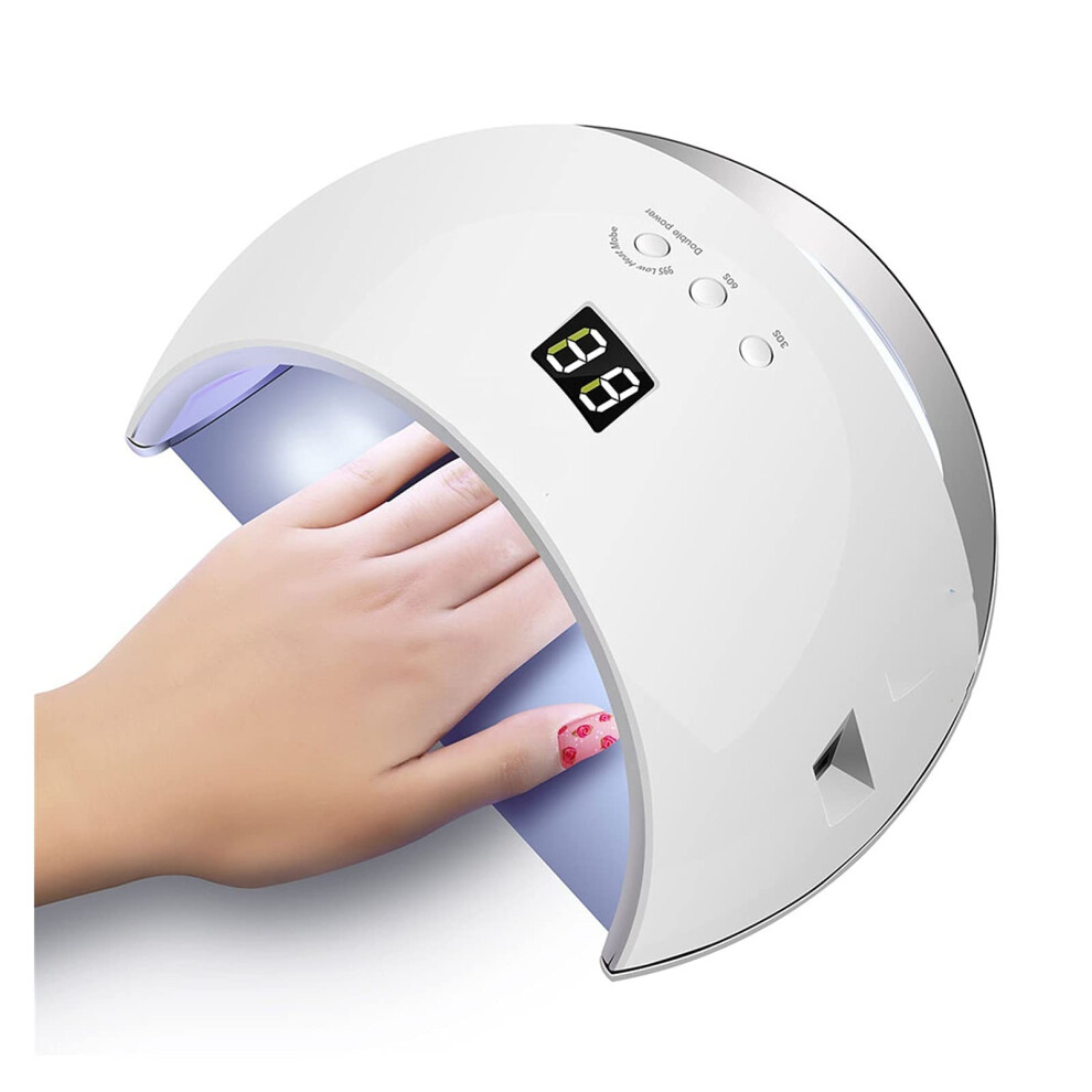 White 48W Led Uv Nail Lamp Gel Nail Dryer With Lcd Timer Fast Curing For Manicure