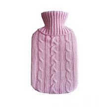 Large 2L Pink Knitted Hot Water Bottle Cover for Heat Therapy and ColdProof Protection