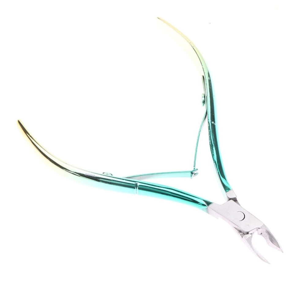 Stainless Steel Cuticle Nipper with Precise Curved Blades for Professional Manicure, Green