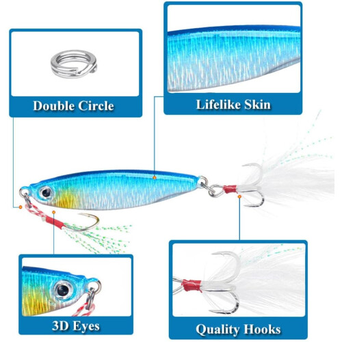 Fake Lure Fish Hook Sinking Spinner Lure ABS Plastic Multicolored Shaking Artificial Bait 2