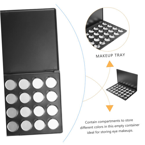 Magnetic Makeup Palette Empty Eyeshadow Case  Compact Travel Design Secure Pan Lock 2