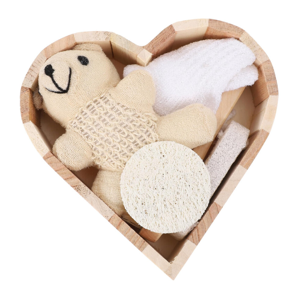 Bath Scrubber Set with Loofah and Gloves for Gentle Skin Exfoliation and Full Body Cleansing