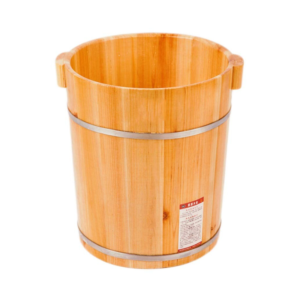 Wooden Foot Bath Barrel with Lid for Deep Soaking, Fragrant Fir Foot Spa Tub 40cm
