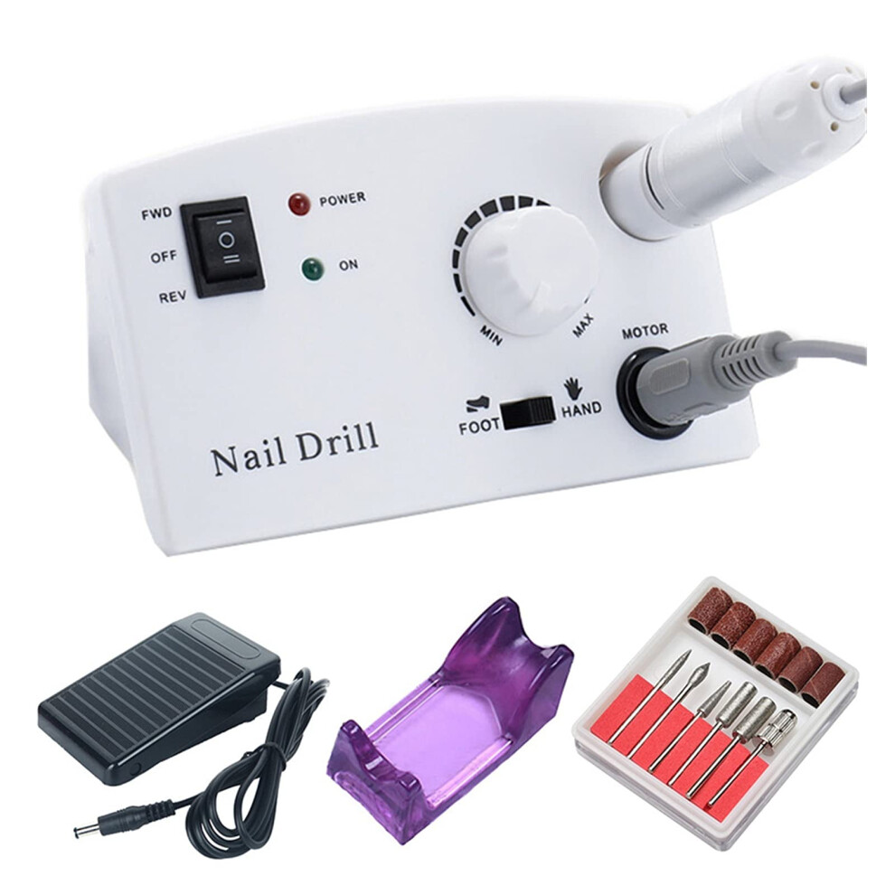 Electric Nail Drill 35000RPM Professional Manicure Pedicure Tool with Aluminum Handpiece for Salon and Home