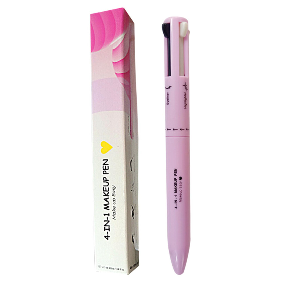 4 in 1 Makeup Pen with Eyeliner Lip Liner Brow Pencil Highlighter, Compact TravelFriendly Tool