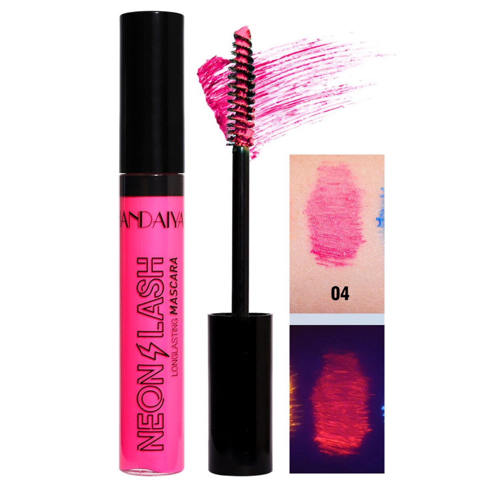 Pink Mascara Waterproof Longlasting Vibrant Color Lash Extension With Blacklight Glow