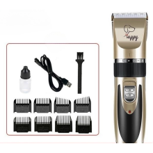 Máquina de tosquiar cães recarregável, silenciosa, com lâmina de aço inoxidável, lâmina móvel de cerâmica aprimorada com componentes