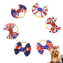 Elegante huisdieraccessoires, verstelbare stropdas, herbruikbare hondenaccessoires voor Onafhankelijkheidsdag, patriottische haarstrikjes voor kleine