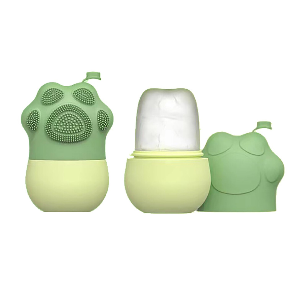 Green Ice Roller For Face With Silicone Facial Massage, Reusable Cold Therapy To Reduce Puffiness