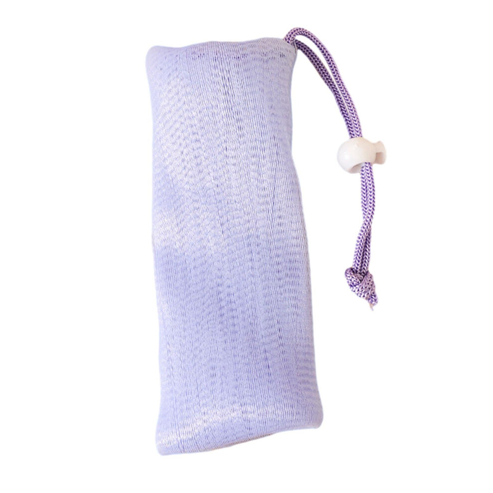 Mesh Soap Saver Bag with Drawstring for Rich Lather and Gentle Exfoliation, Violet
