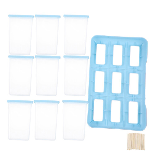3Sets Portable Ice Cream Maker Sky-Blue PP Wood DIY Mold Set 2