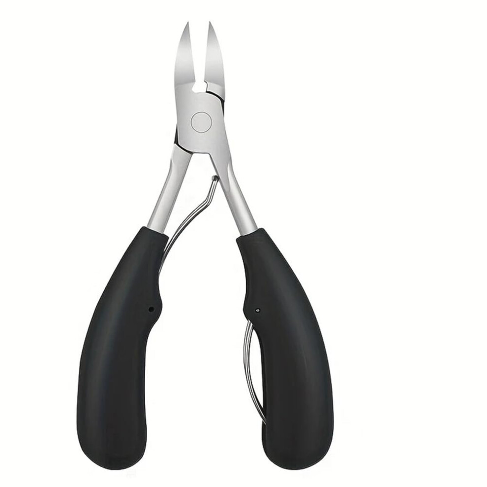 Black Professional Nail Clippers For Thick Nails And Ingrown Toenails With Sharp Curved Blades,