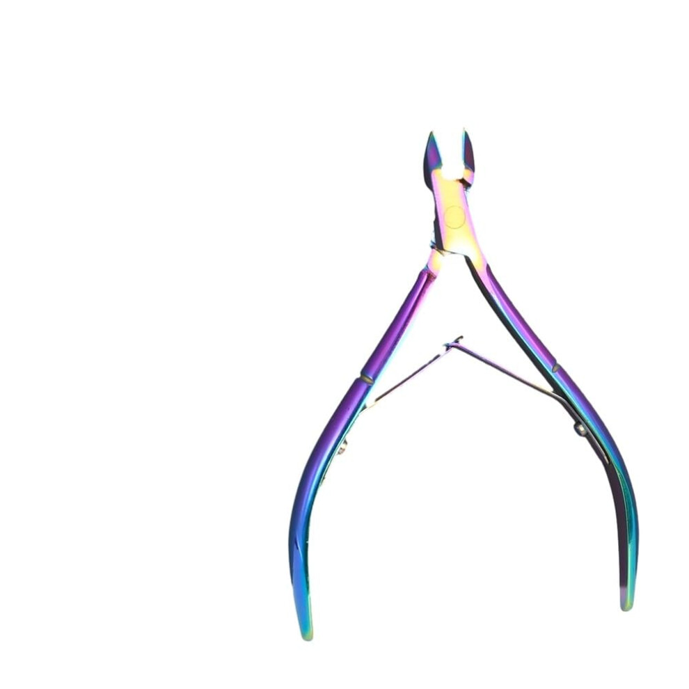Rainbow Stainless Steel Cuticle Nipper with Ultra Sharp Blades and Ergonomic Grip for Nails