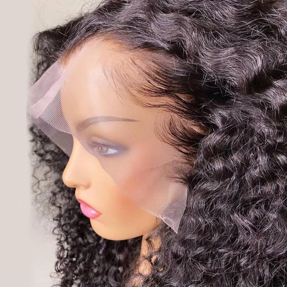Curly Lace Front Wig 13x4 HD Swiss Lace 180% Density Pre Plucked Brazilian Human Hair 18 Inch