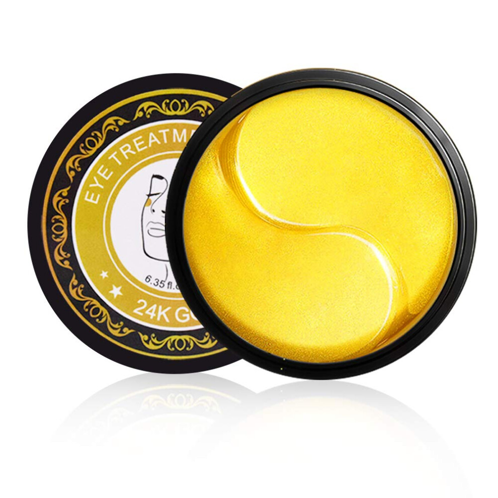 Gold/Dark 24K Under Eye Masks 30 Pairs With Collagen For Circles, Puffy Eyes And Hydration