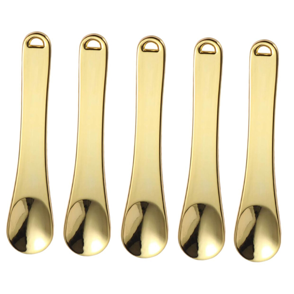 Golden/Cream 5Pcs Mini Skincare Spatula Set Cosmetic Spoons For Hygienic And Lotion Application
