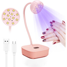 Cordless Rechargeable UV LED Nail Lamp with Sensor 360 Gooseneck Dual Timer for Gel Polish