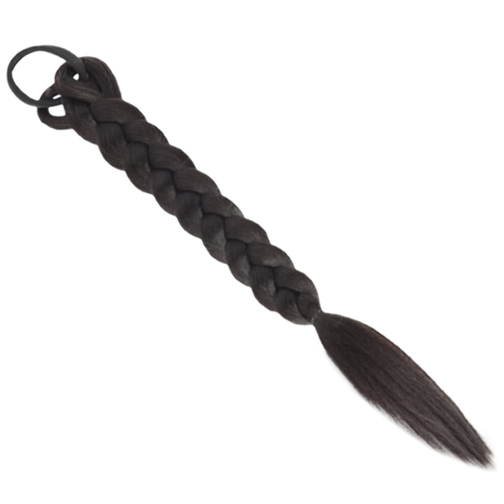 Unisex Black Braided Ponytail Extension Pack Of 3 Synthetic Hairpiece With Easy Headband Attachment