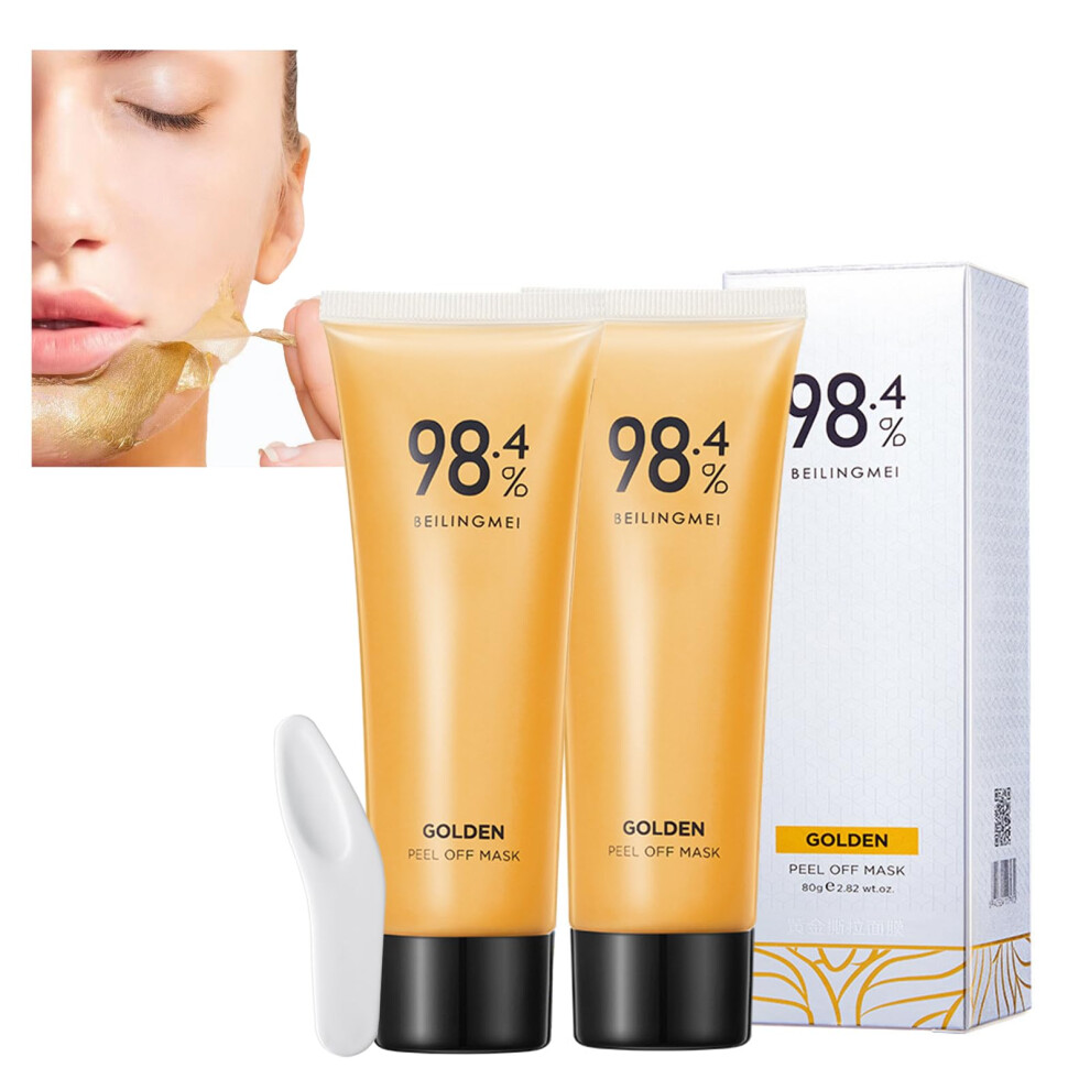 Gold 24K Peel Off Mask For Blackheads And Antiaging, Deep Cleansing Facial Mask 2 Pcs