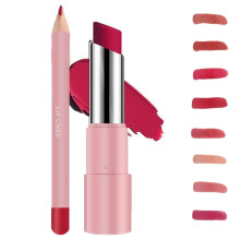 Lip Balm and Glossy Lipstick Set 24h Long Lasting Hydrating Smudge Proof Cherry Swirl 03#