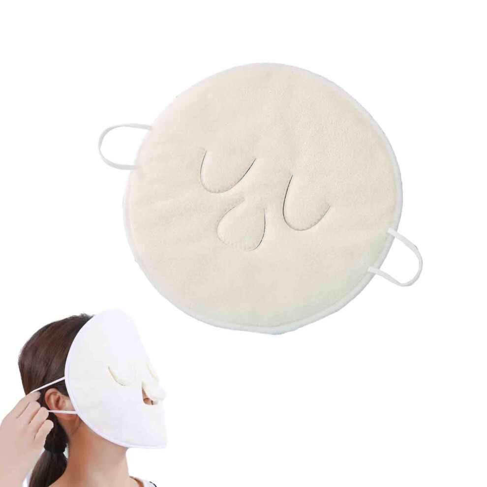 Reusable Facial Towel Mask Hot and Cold Compress for Skincare with Headband Fit Home and Salon Use
