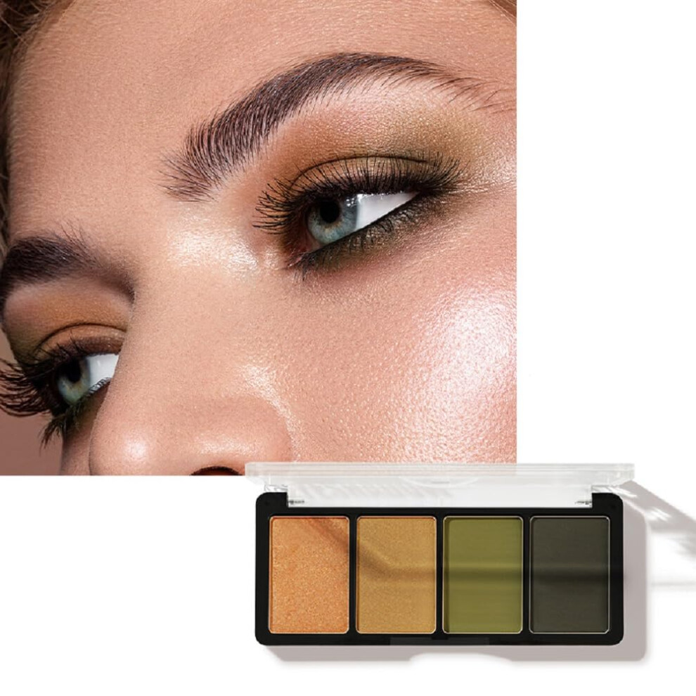 Eyeshadow Palette 4 Color Pearlescent Matte Shimmer, LongLasting Blendable Travel Size