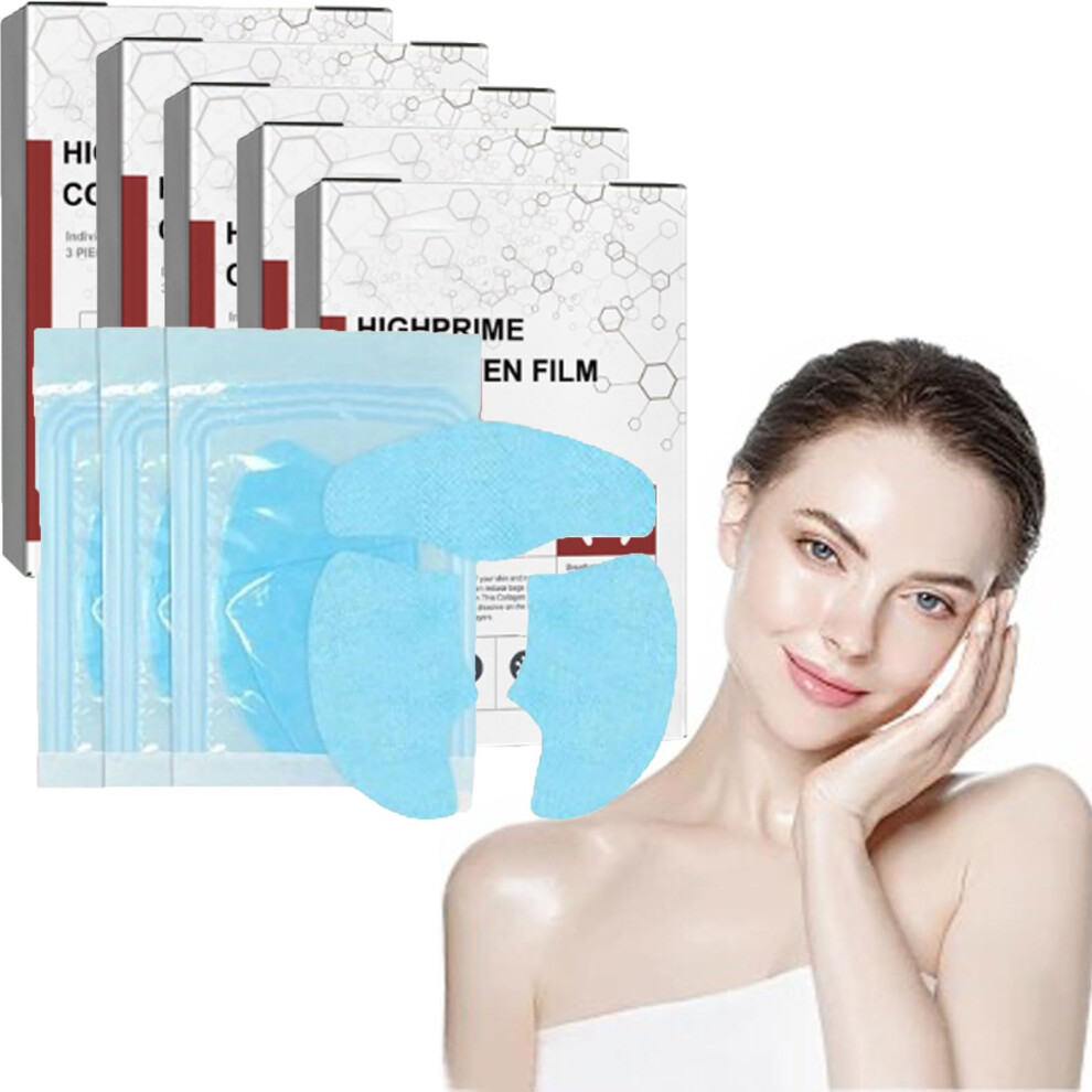 Collagen Face Mask Pure Collagen Film Deep Hydration AntiWrinkle Korean Facial Patches 5pcs