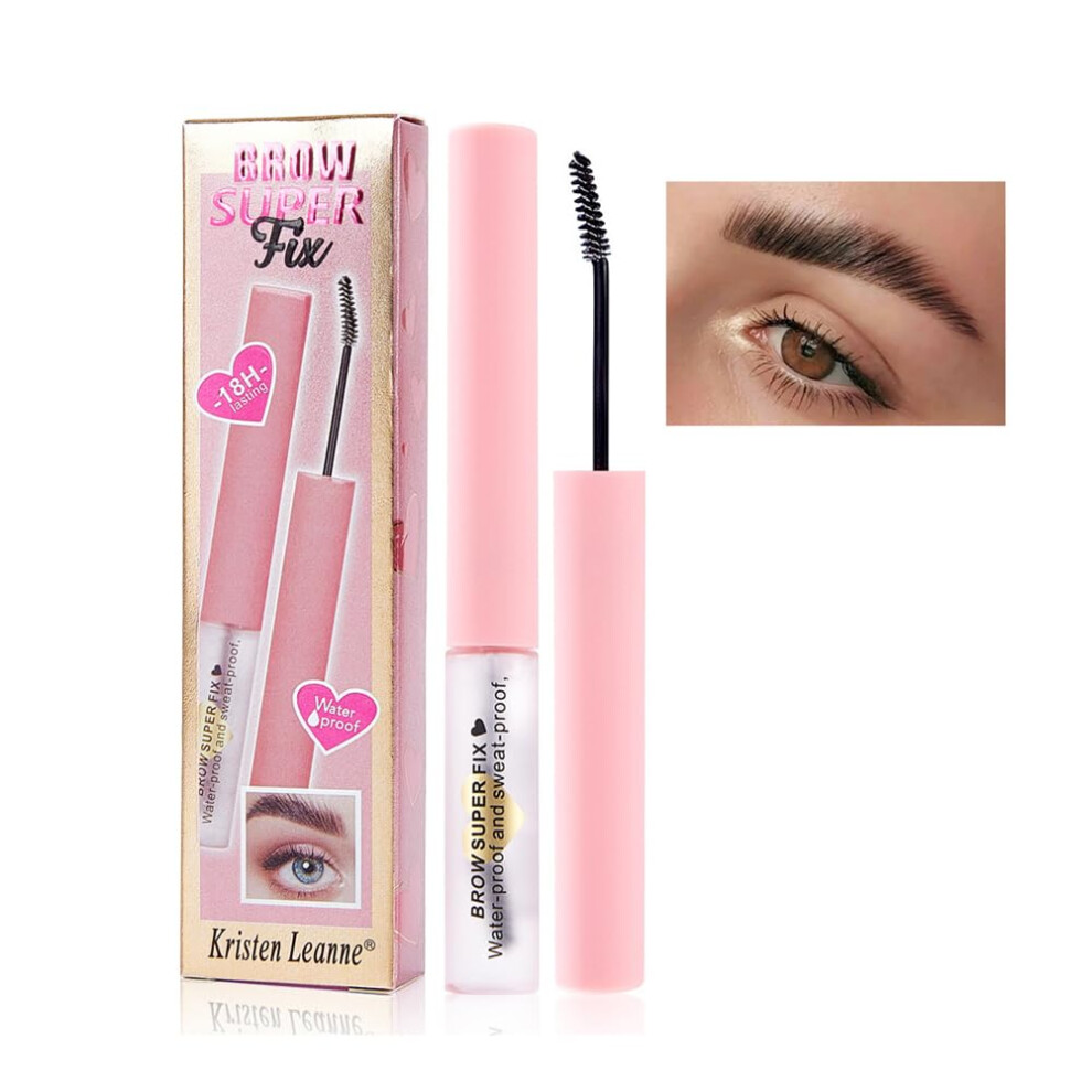 Clear Waterproof Eyebrow Gel Strong Hold for Fluffy Brows with Natural Invisible Finish