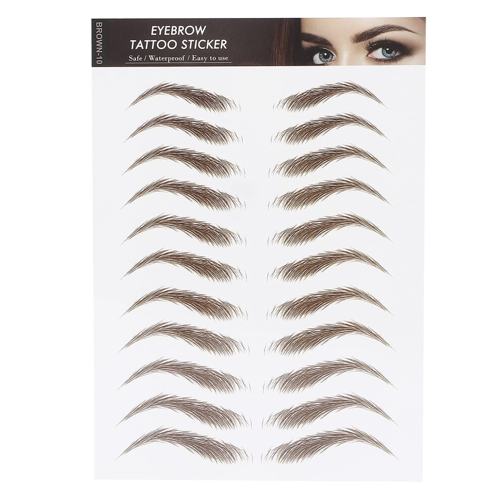 Eyebrow Tattoo Stickers 4D HairLike Waterproof Brow Transfers for Instant Natural Brows Brown10