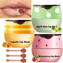 Lip Sleeping Mask Set with Honey Propolis, Overnight Hydration and for Dry Chapped Lips