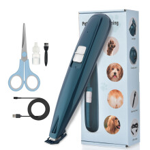 Aparador de pelos para animais de estimação, aparador de patas para cães com lâmina de cerâmica removível, máquina de tosa elétrica para