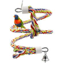Vogelkäfigzubehör, Sitzstangen aus Bungee-Seil für Wellensittichspielzeug, ungiftiges, farbenfrohes Baumwollseil mit flexibler Form, verstellbare