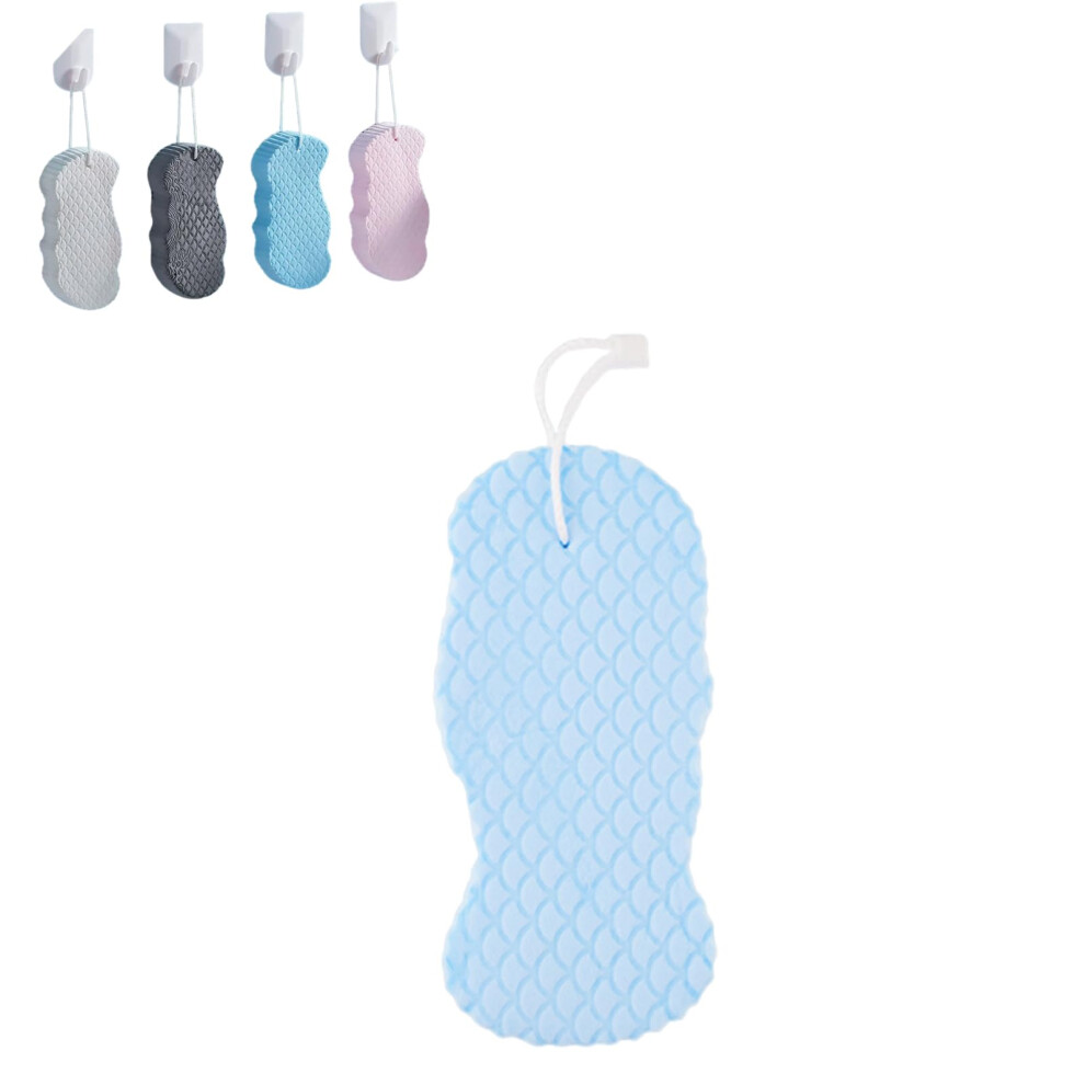 Blue Exfoliating Bath Sponge For Gentle Fullbody Cleaning, Soft Reusable Pva Body Sponge